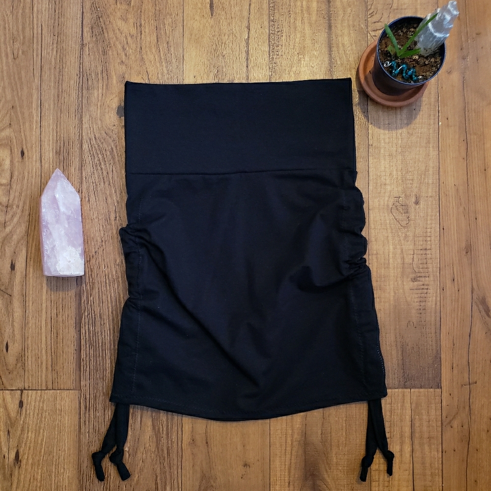 Black hemp handmade organic side tie skirt